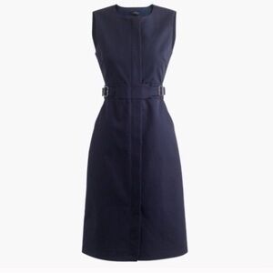 J. Crew Navy Zipper Front Sleeveless Dress